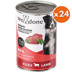 Welldone Kuzu Etli Pate Yetişkin Köpek Konservesi 415 Gr x 24 Adet - WellDone