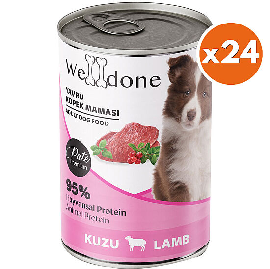 Welldone Puppy Kuzu Etli Pate Yavru Köpek Konservesi 415 Gr x 24 Adet - 1