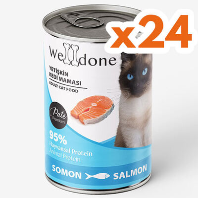 Welldone Somon Etli Pate Yetişkin Kedi Konservesi 400 Gr x 24 Adet
