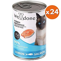 Welldone Somon Etli Pate Yetişkin Kedi Konservesi 400 Gr x 24 Adet - WellDone