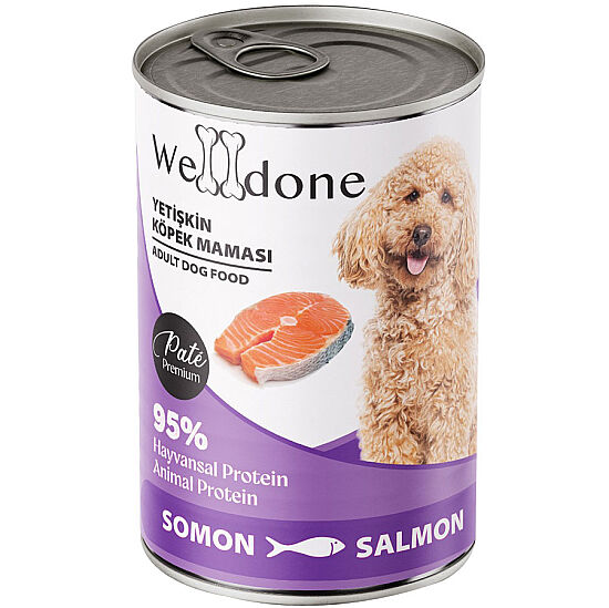 Welldone Somonlu Pate Yetişkin Köpek Konservesi 415 Gr x 24 Adet - 2