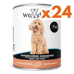 WellDone - Welldone Somonlu Pate Yetişkin Köpek Konservesi 415 Gr x 24 Adet