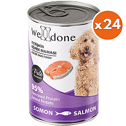 Welldone Somonlu Pate Yetişkin Köpek Konservesi 415 Gr x 24 Adet - WellDone