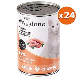 Welldone Tavuk Etli Pate Yetişkin Kedi Konservesi 400 Gr x 24 Adet - WellDone