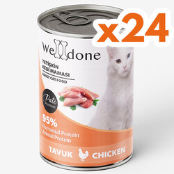 WellDone - Welldone Tavuk Etli Pate Yetişkin Kedi Konservesi 415 Gr x 24 Adet
