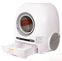 Wero Akıllı Otomatik Kedi Tuvaleti - Kum Kabı Pro Beyaz HD Kameralı 74 Lt + 9 Lt - 4
