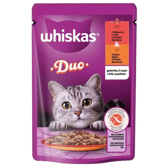 Whiskas Duo Kümes Hayvanlı ve Sığır Etli Kedi Maması 85 Gr - 1