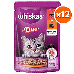 Whiskas Duo Kümes Hayvanlı ve Sığır Etli Kedi Maması 85 Gr x 12 Adet - Whiskas