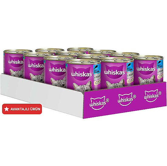 Whiskas Jöle İçinde Ton Balıklı Kedi Konservesi 400 Gr x 12 Adet - 1