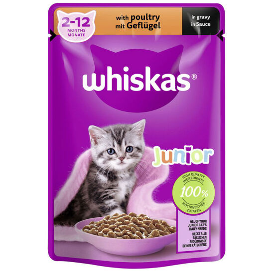 Whiskas Junior Pouch Kümes Hayvanlı Yavru Kedi Yaş Maması 85 Gr - 1