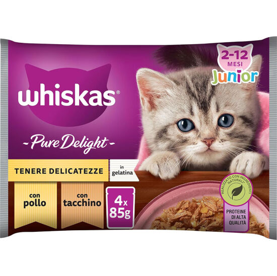 Whiskas Junior Pouch Pure Delight Kümes Hayvanlı Yavru Kedi Yaş Maması 4 Adet x 85 Gr - 1