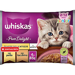 Whiskas Junior Pouch Pure Delight Kümes Hayvanlı Yavru Kedi Yaş Maması 4 Adet x 85 Gr - Whiskas