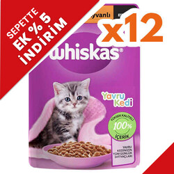 Whiskas - Whiskas Junior Pouch Kümes Hayvanlı Yavru Kedi Yaş Maması 85 Gr (12 Adet x 85 Gr)