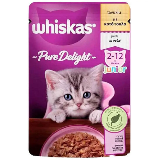 Whiskas Junior Pure Delight Tavuk Etli Yavru Kedi Yaş Maması 85 Gr x 12 Adet - 2