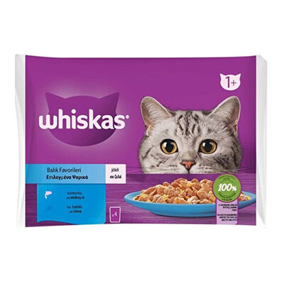 Whiskas Pouch Balık Çeşitleri Kedi Yaş Maması 85 Gr x 4 Adet