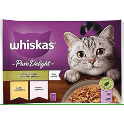 Whiskas - Whiskas Pouch Pure Delight Güveç Seçenekler Kedi Yaş Maması 4 Adet x 85 Gr