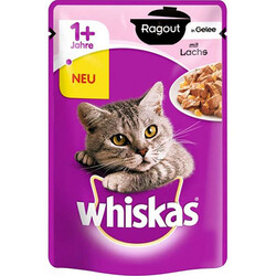 Whiskas - Whiskas Pouch Güveç Somonlu Jöleli Yetişkin Kedi Yaş Maması 85 Gr