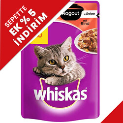 Whiskas - Whiskas Pouch Güveçte Sığır Etli Kedi Yaş Maması 85 Gr