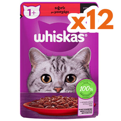 Whiskas Pouch in Gravy Sığır Etli Kedi Yaş Maması 85 Gr - (12 Adet x 85 Gr)