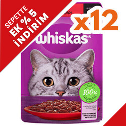 Whiskas - Whiskas Pouch in Gravy Sığır Etli Kedi Yaş Maması 85 Gr - (12 Adet x 85 Gr)