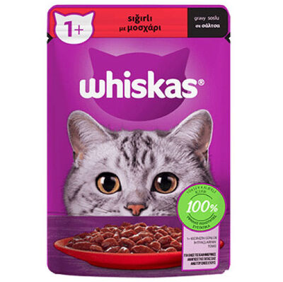 Whiskas Pouch in Gravy Sığır Etli Kedi Yaş Maması 85 Gr