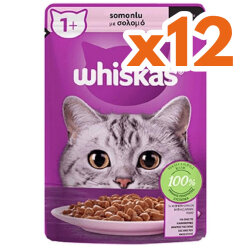 Whiskas Pouch in Gravy Somonlu Kedi Yaş Maması 85 Gr - (12 Adet x 85 Gr) - Whiskas