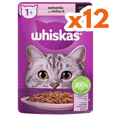 Whiskas Pouch in Gravy Somonlu Kedi Yaş Maması 85 Gr - (12 Adet x 85 Gr)