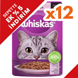 Whiskas - Whiskas Pouch in Gravy Somonlu Kedi Yaş Maması 85 Gr - (12 Adet x 85 Gr)