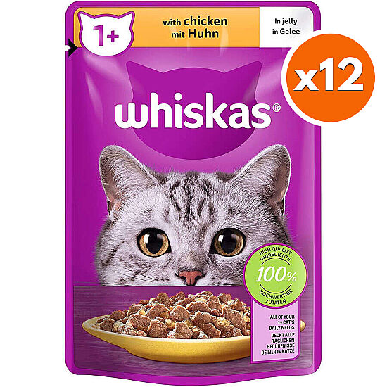 Whiskas Pouch in Jelly Tavuk Etli Kedi Yaş Maması 85 Gr x 12 Adet - 1