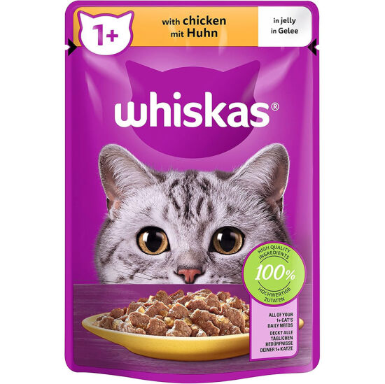 Whiskas Pouch in Jelly Tavuk Etli Kedi Yaş Maması 85 Gr - 1