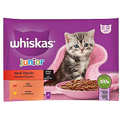 Whiskas Pouch Junior Et Çeşitleri Kedi Yaş Maması 85 Gr x 4 Adet - Whiskas