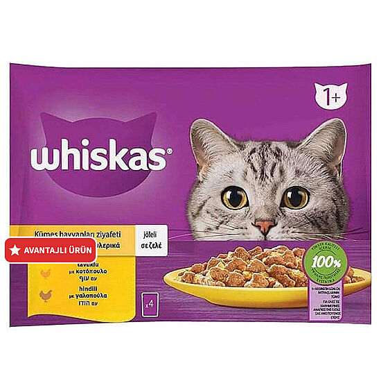 Whiskas Pouch Kümes Hayvanı Çeşitleri Kedi Yaş Maması 85 Gr x 4 Adet - 1