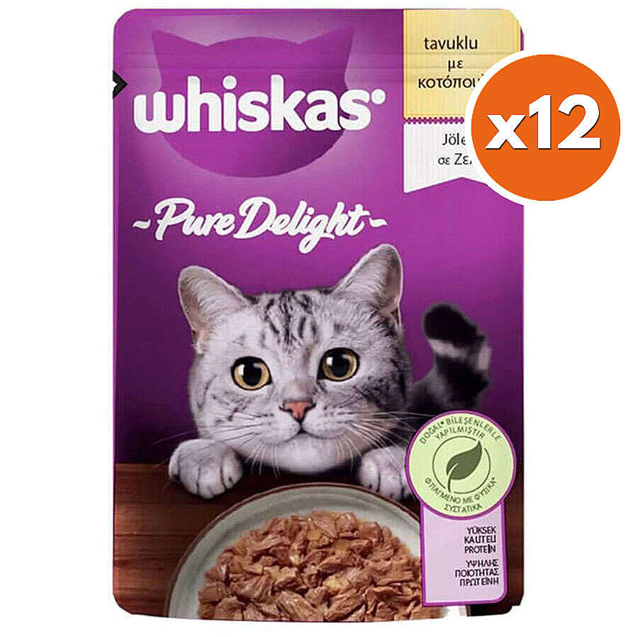 Whiskas Pouch Pure Delight Tavuklu Kedi Yaş Maması 85 Gr x 12 Adet