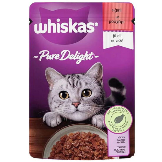 Whiskas Pouch Pure Delight Sığır Etli Kedi Yaş Maması 85 Gr - 1