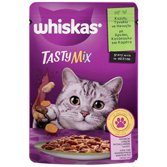 Whiskas Tasty Mix Kuzu Tavuk ve Havuçlu Kedi Yaş Maması 85 Gr - 1
