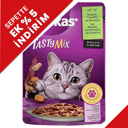 Whiskas - Whiskas Tasty Mix Kuzu Tavuk ve Havuçlu Kedi Yaş Maması 85 Gr