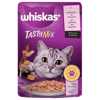 Whiskas Tasty Mix Somonlu Havuçlu Kedi Yaş Maması 85 Gr - 1