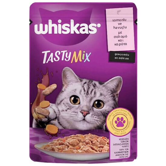 Whiskas Tasty Mix Somonlu Havuçlu Kedi Yaş Maması 85 Gr x 12 Adet - 2