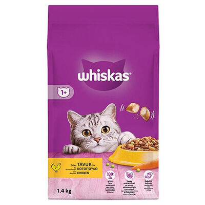 Whiskas Tavuk Etli ve Sebzeli Yetişkin Kedi Maması 1,4 Kg