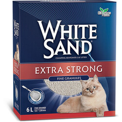 White Sand Extra Strong Ekstra Güçlü Topaklanan Kedi Kumu 6 Lt - White Sand