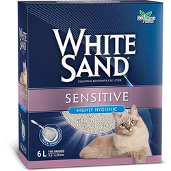 White Sand Sensitive Hassas Patili Topaklanan Kedi Kumu 6 Lt - White Sand