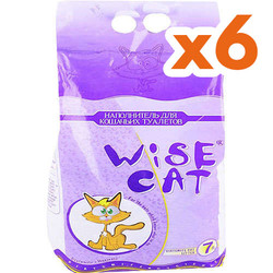 Wise Cat - Wise Cat Diatomit İri Taneli Kedi Kumu 7 Lt x 6 Adet