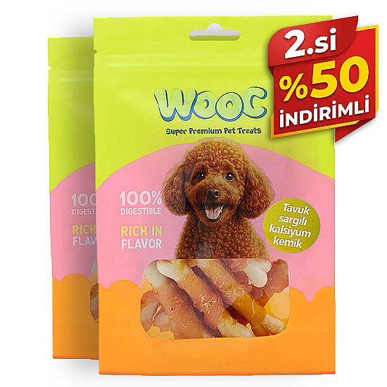 Wooc Chicken Calcium Bone Kemik Sargı Köpek Ödülü 75 Gr x 2 Adet - 2.si %50 İndirimli - 1