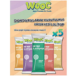 Wooc Dondurularak Kurutulmuş Kedi Ödülü Lolipop 1.4 Gr x 5 Adet (Ekonomik Paket) - Wooc