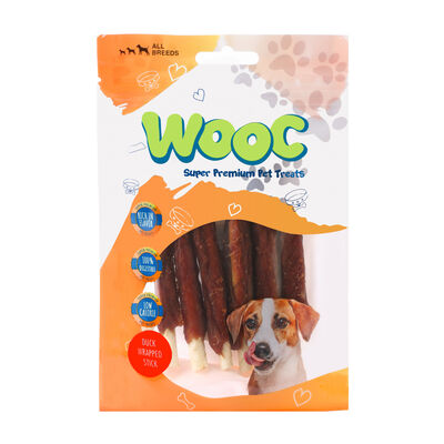 Wooc Duck Bleached Rawhide Stick Ördek Etli Köpek Ödülü 80 Gr