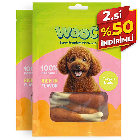 Wooc Tavşan Budu Köpek Ödülü 75 Gr x 2 Adet - 2.si %50 İndirimli - 1