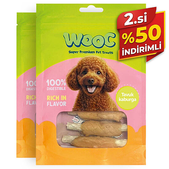 Wooc Tavuk Kaburga Köpek Ödülü 75 Gr x 2 Adet - 2.si %50 İndirimli - 1