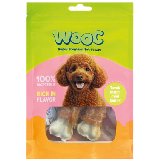 Wooc Tavuk Sargılı Mini Kemik Köpek Ödülü 75 Gr - 3lü Paket - 1
