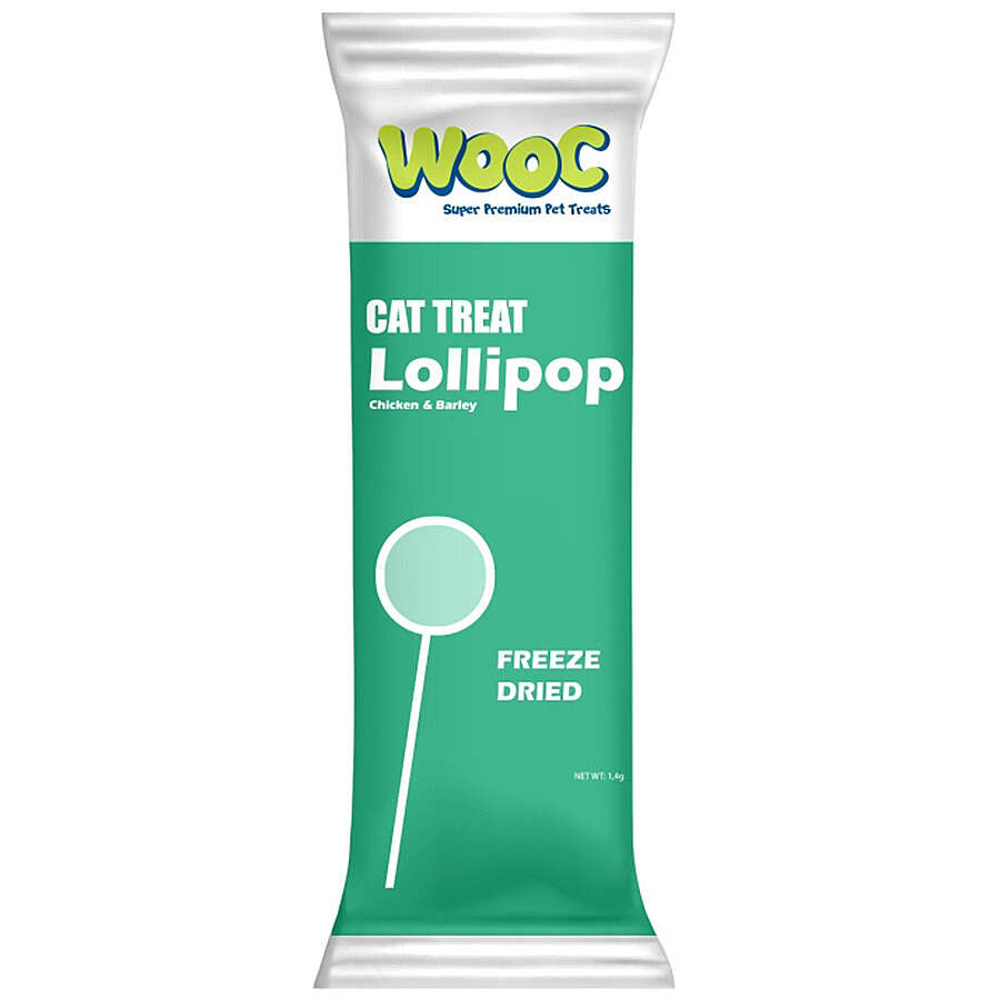 Wooc Tavuk ve Arpa Aromalı Dondurularak Kurutulmuş Kedi Ödülü Lolipop 1.4 Gr