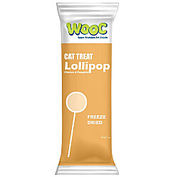 Wooc Tavuk ve Balkabak Aromalı Dondurularak Kurutulmuş Kedi Ödülü Lolipop 1.4 Gr - Wooc